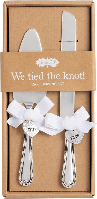 Juego de servir de pastel de boda de metal plateado