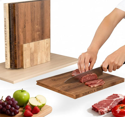 Set 3 Tablas Cortar Madera Acacia Antiderrap