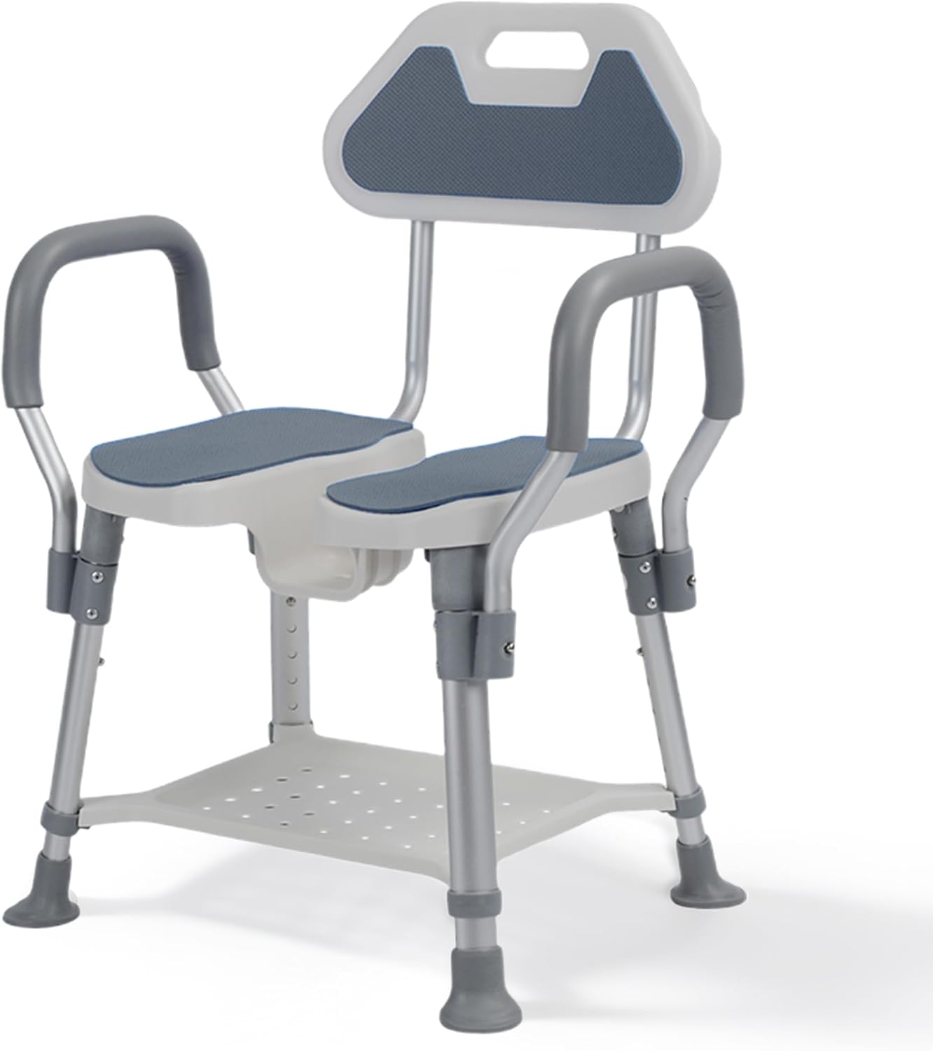 Silla ducha ajustable con respaldo y asas