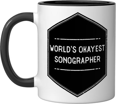 Taza Cerámica Sonografía Tecnología Ultrasonido Negro/Blanco
