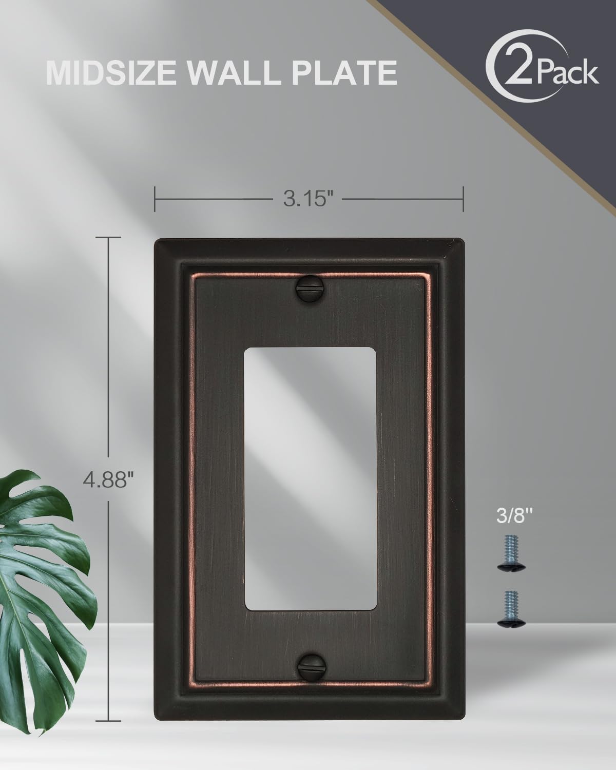 Placas interruptor metal bronce envejecido set 2