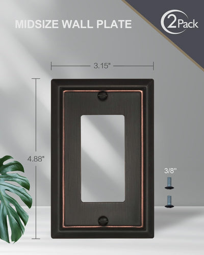 Placas interruptor metal bronce envejecido set 2