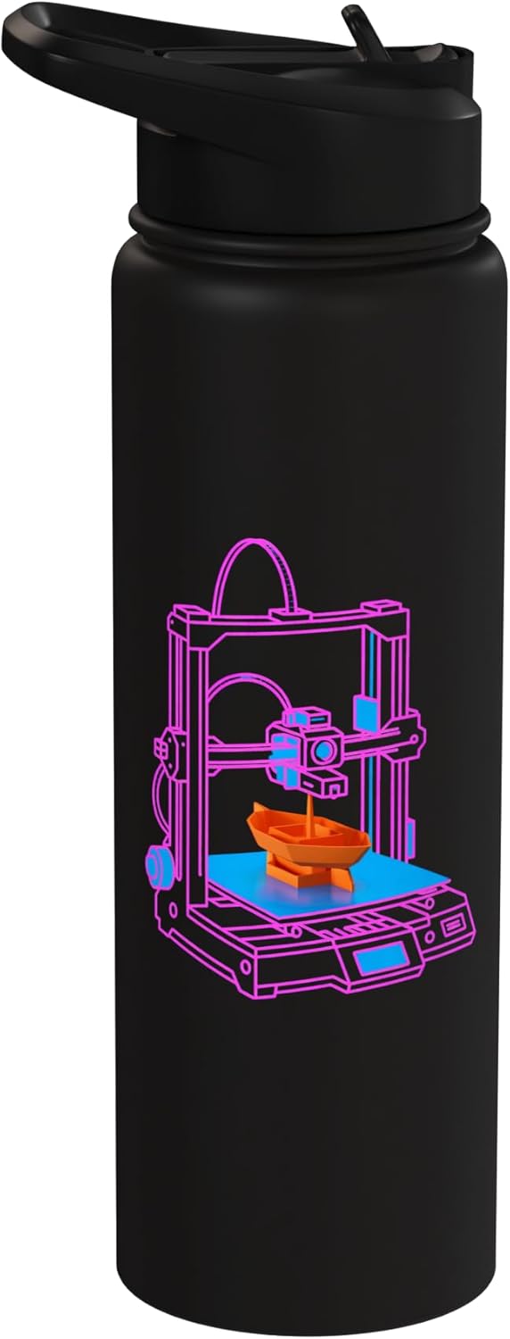 Botella de agua acero inoxidable aislada para impresora 3D