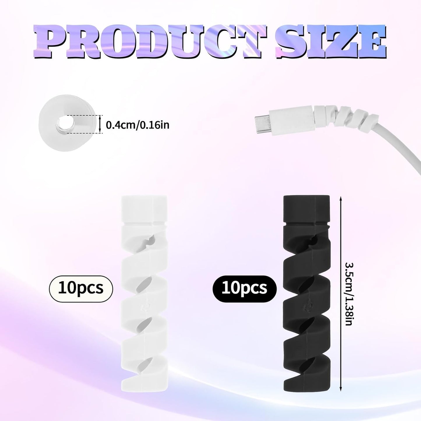 20 Protectores Cable Carga Resistentes Espiral Silicona