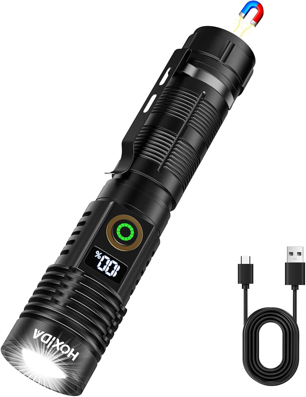 Linterna recargable LED 6 modos zoom hogar camping