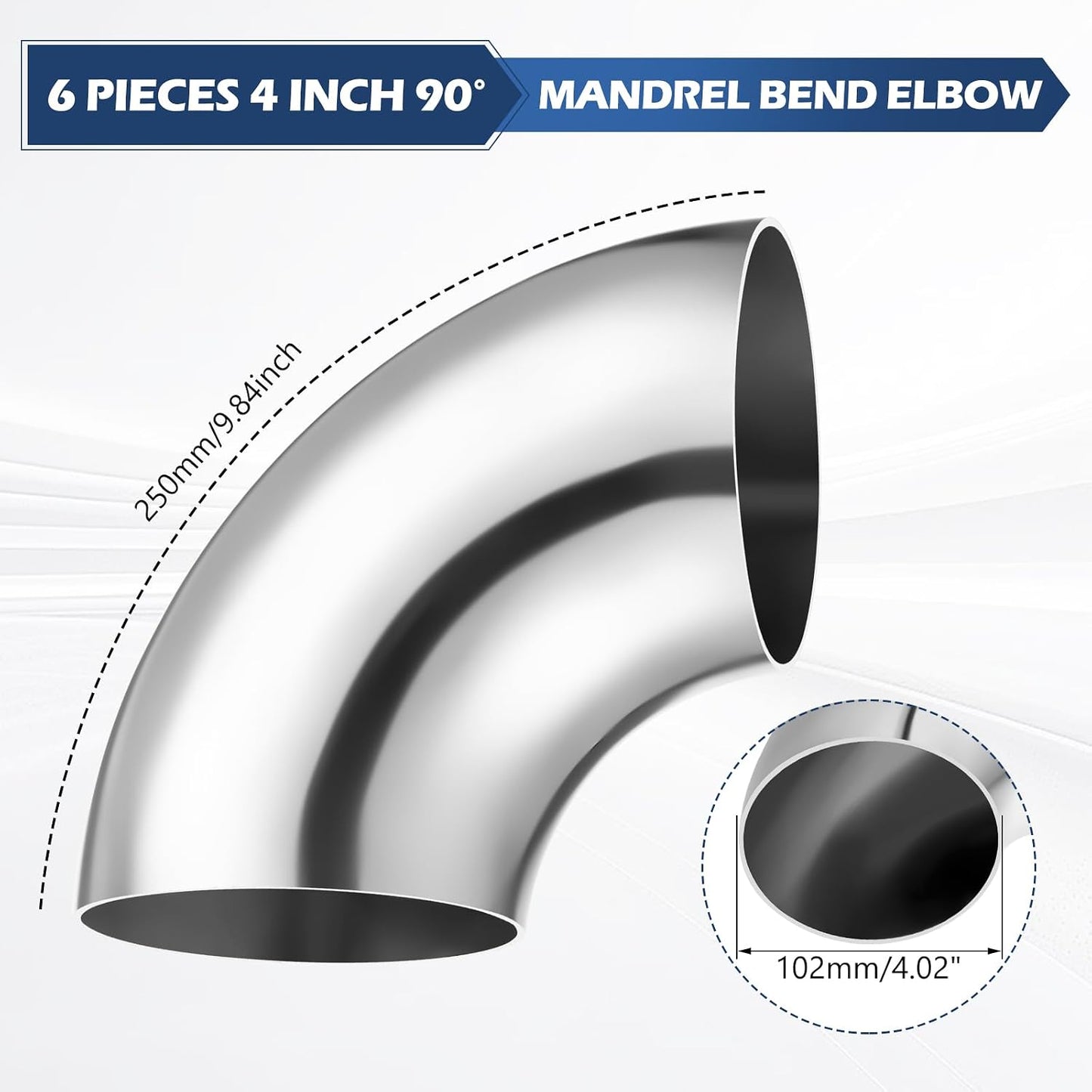 Codo curva acero inox 16GA 065pulg para tubería escalera