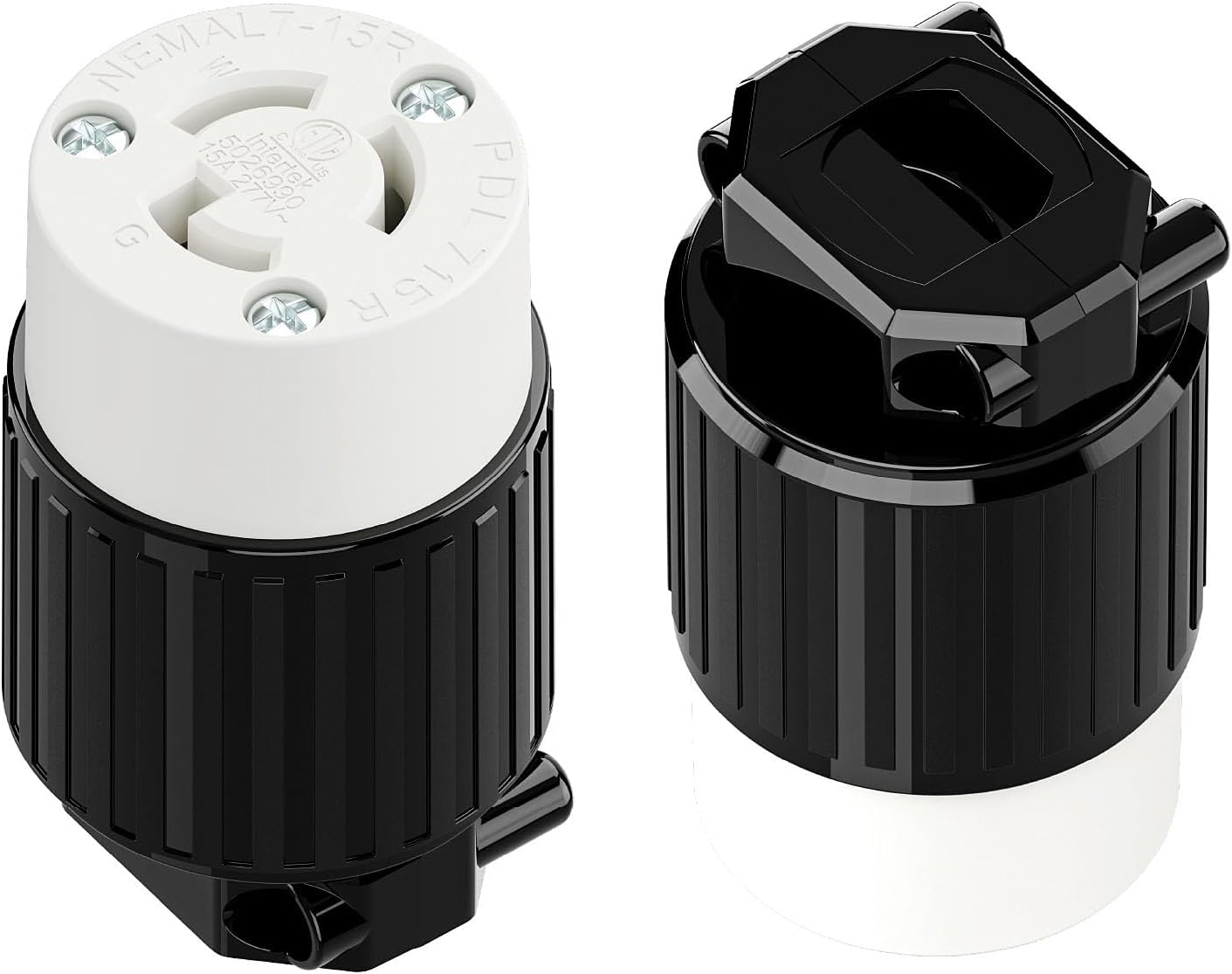 2 enchufes NEMA L7-15R bloqueo giratorio 15A 277V