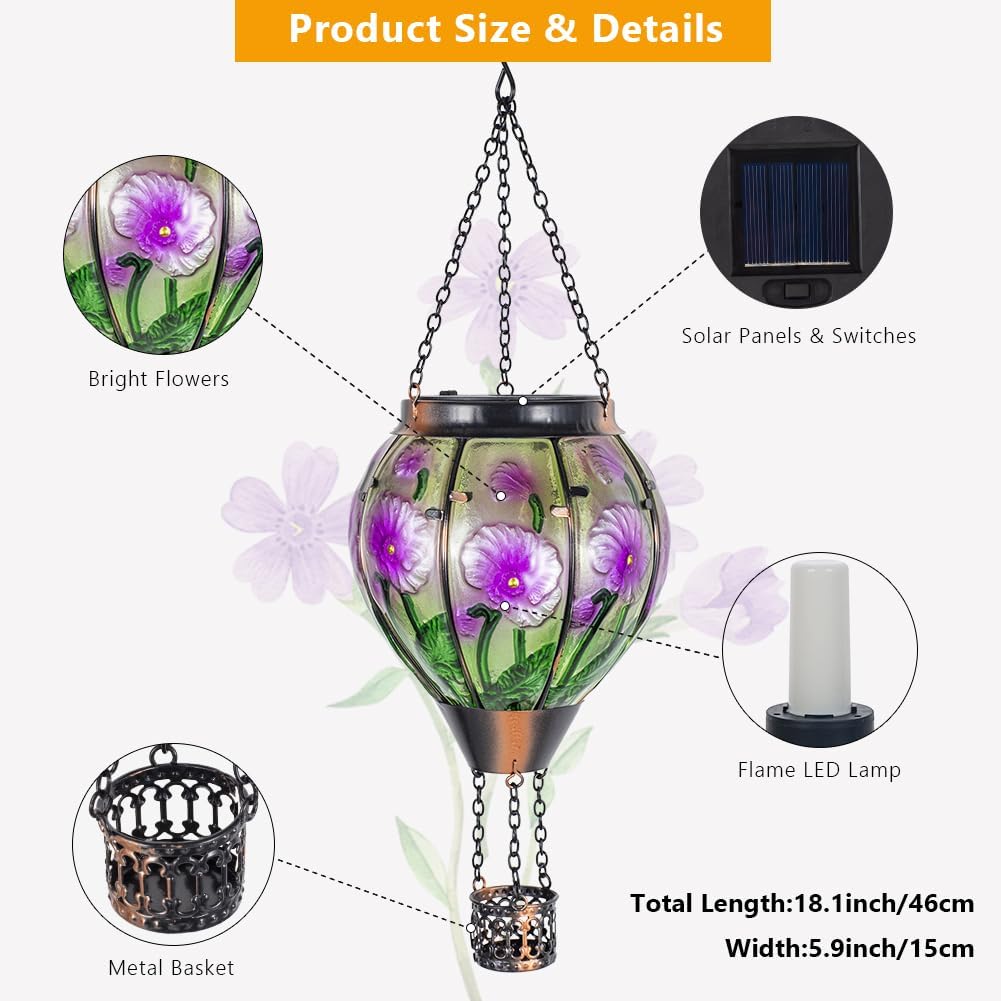 Farol decorativo con flores
