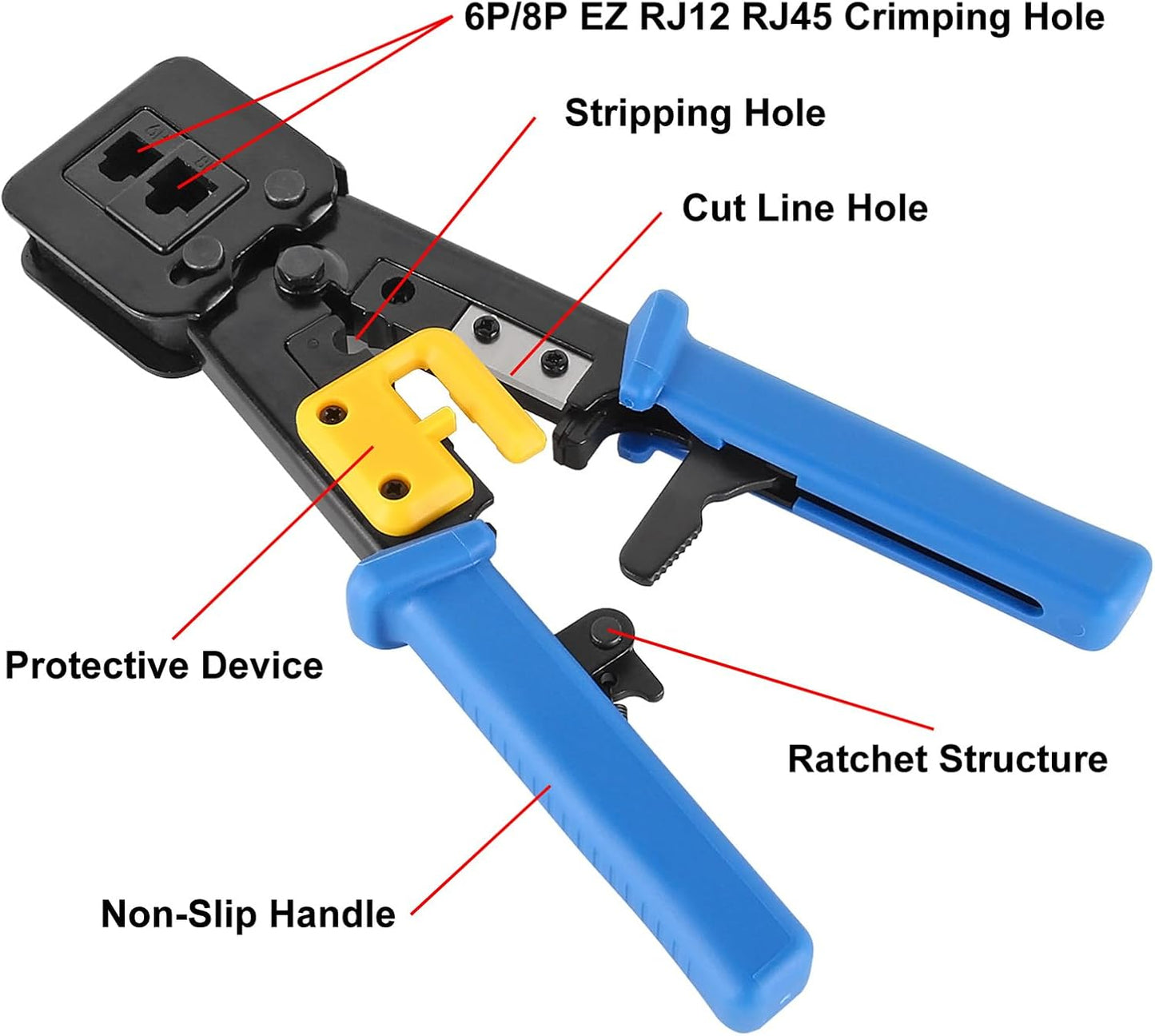 Kit herramientas crimpado RJ45 Cat5e Cat6 con conectores y probador