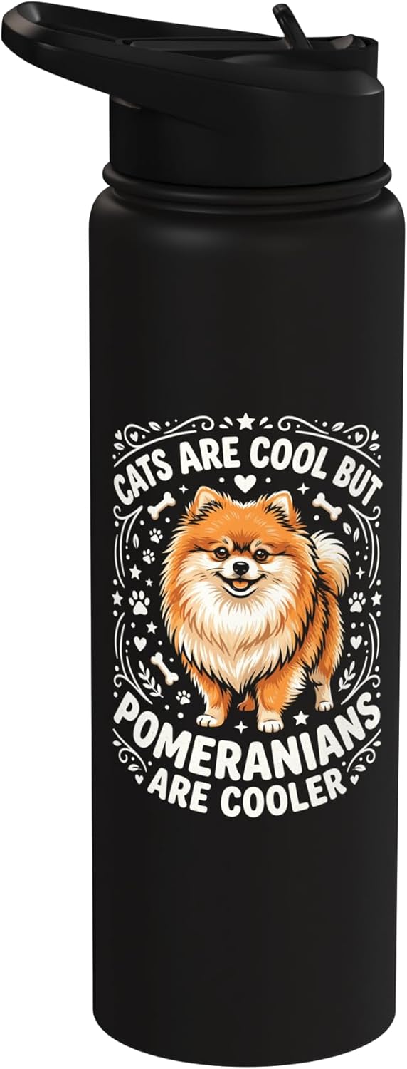 Botella agua acero inox aislada para perros Pomerania