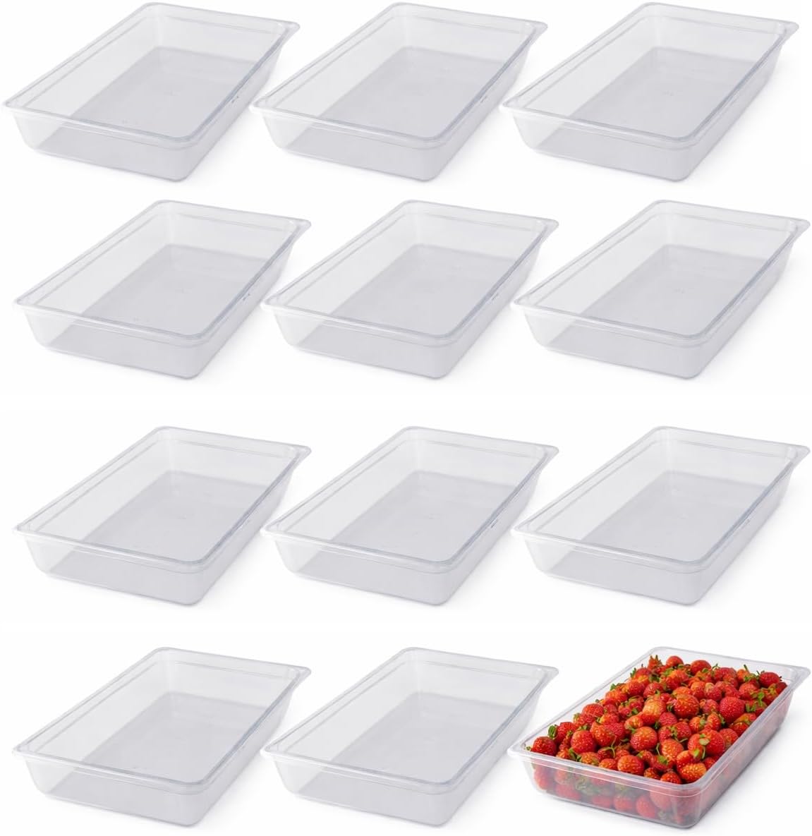 Set 12 Sartenes Policarbonato Transparente 4pulg Profundidad