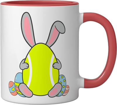 Taza de cerámica para niños Happy Easter Bunny Rojo/Blanco