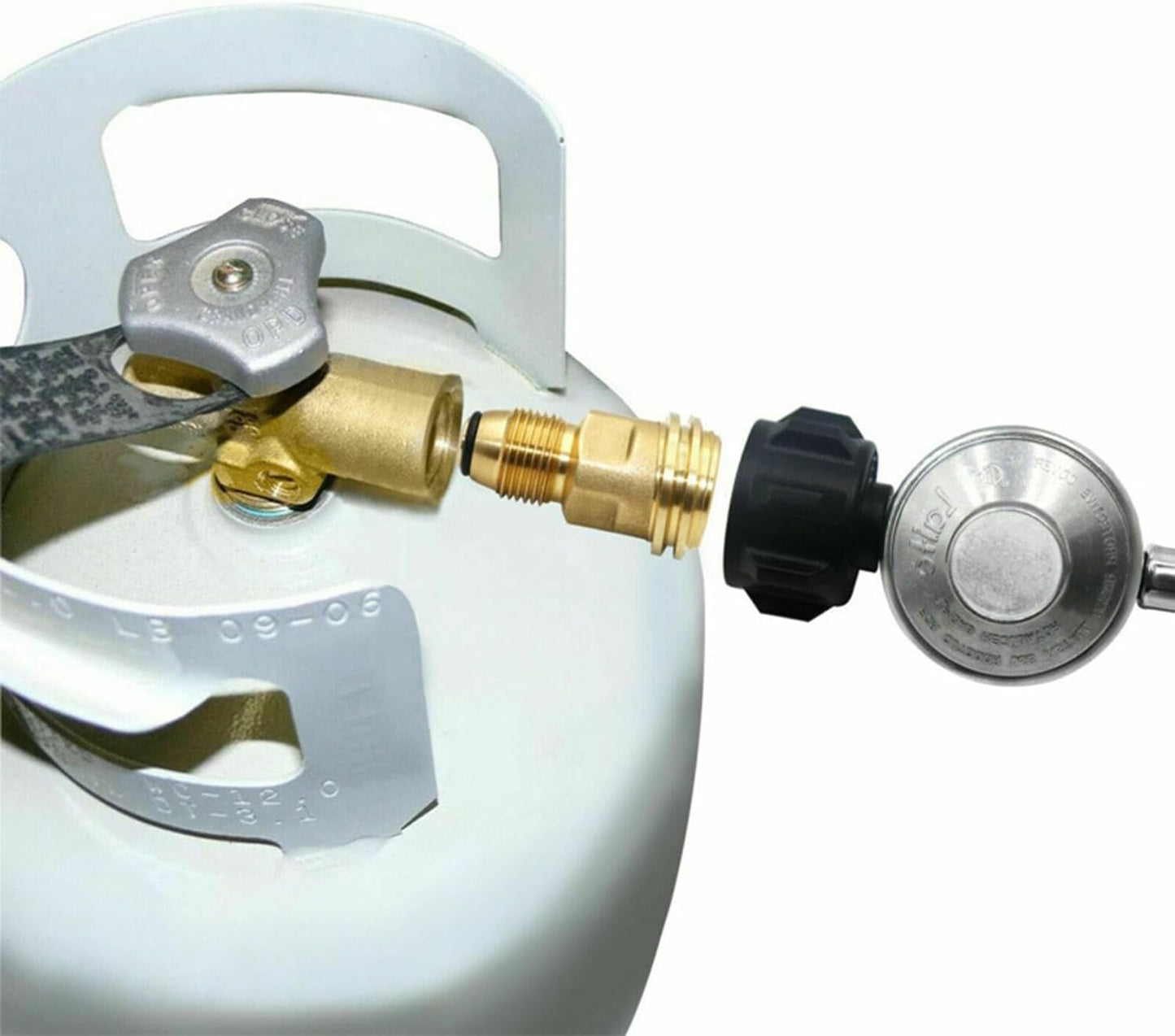 Adaptador tanque propano Hooshing válvula POL a manguera QCC1