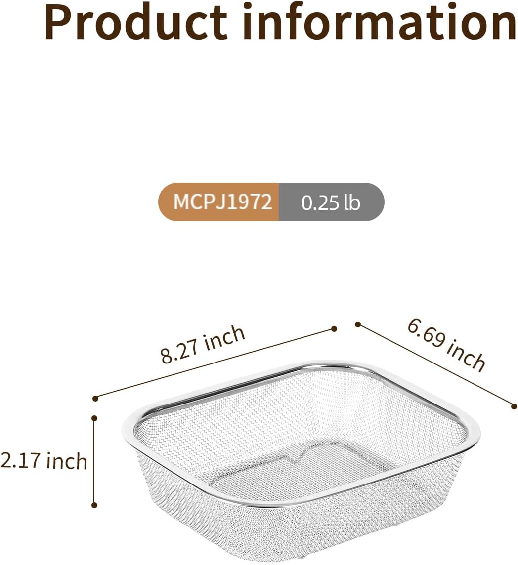 Colador de acero inoxidable 18/8 rectangular para cocina