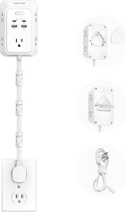 Extensor toma corriente 36pulg 5 puertos CA 4 USB 1800J