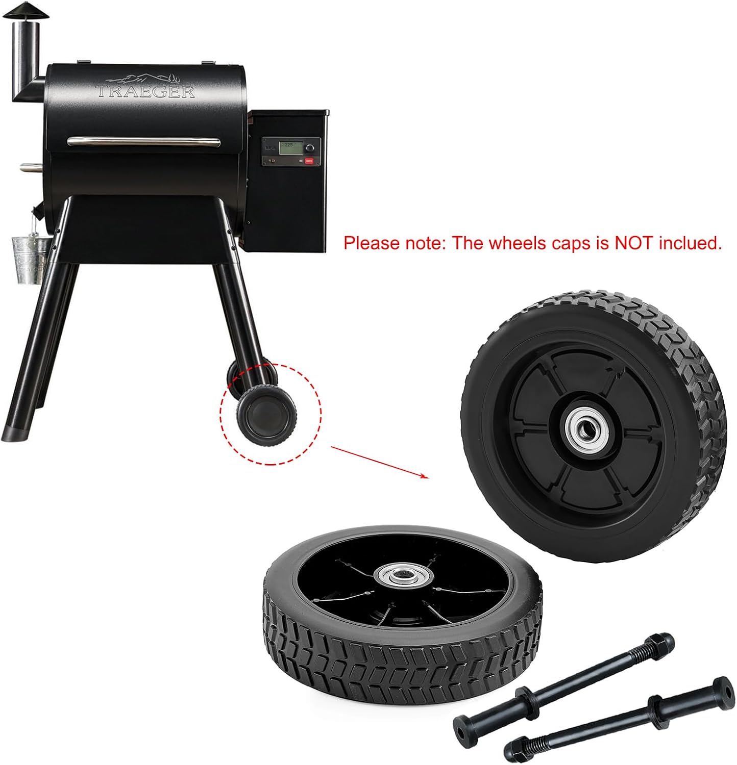 Ruedas repuesto para parrilla Traeger Pro 22 34 575 780 7pulg