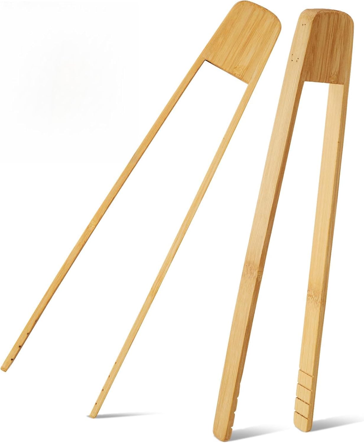Pinzas bambú 10pulg set 2 resistentes calor tostadora barbacoa