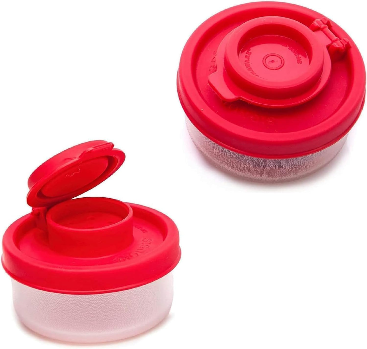 Juego de 2 saleros y pimenteros rojos mini para llevar