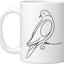 Taza Cerámica Pigeon Line Art Birdwatcher Blanca