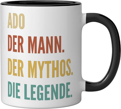 Taza cerámica Ado con nombre divertido en negro/blanco
