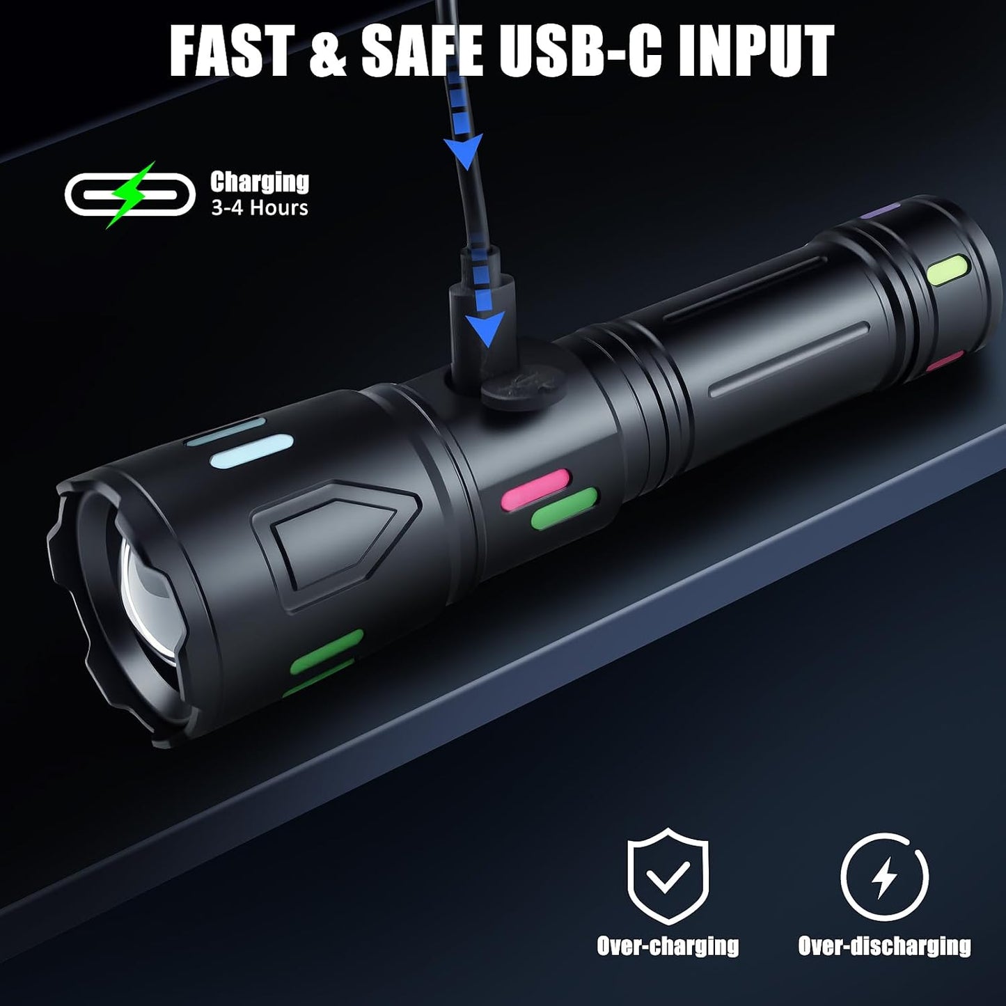 2 Linternas LED recargables 3 modos impermeables