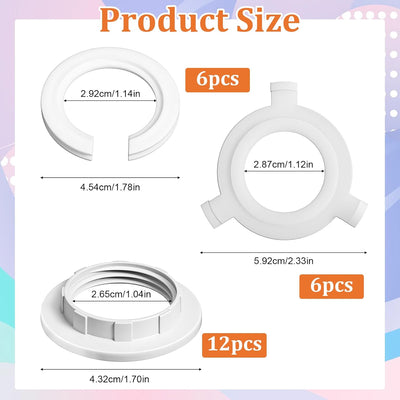 Pack 24 Anillos Adaptadores E27 a E14 Plástico PP Blanco