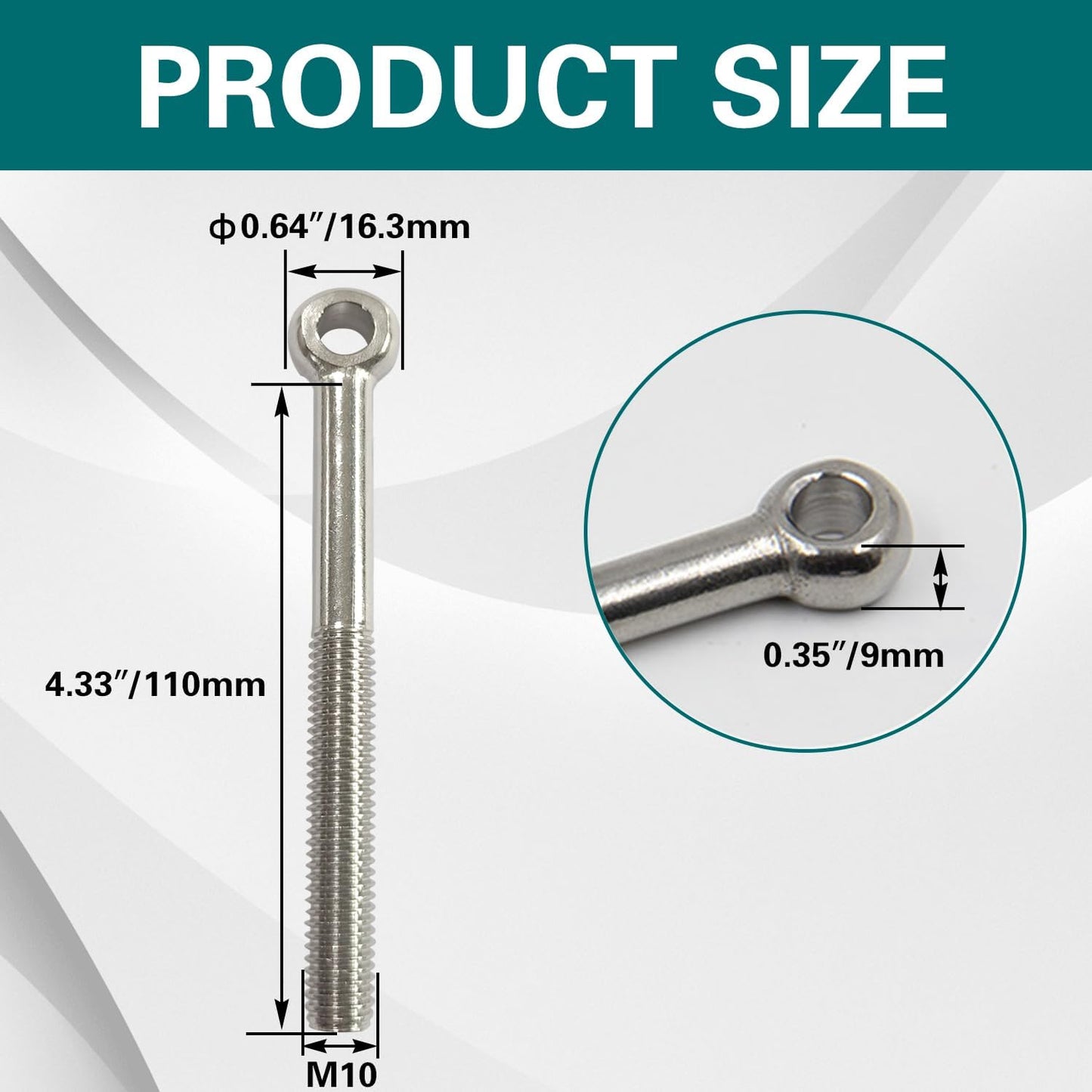 4 Pzas Perno Oscilante Hombro Acero Inox 304