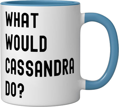 Taza de cerámica What Would Cassandra Do? Azul/Blanco