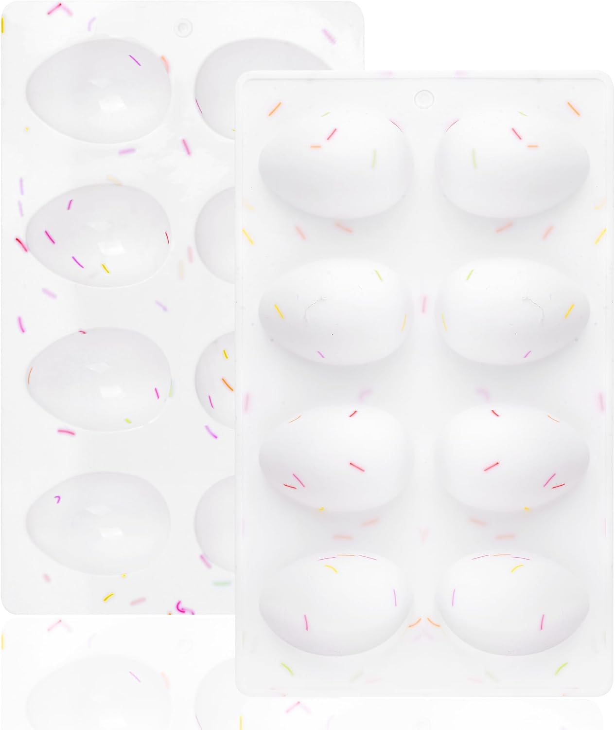 Juego de 2 moldes de silicona para huevos de Pascua y decoración de pasteles