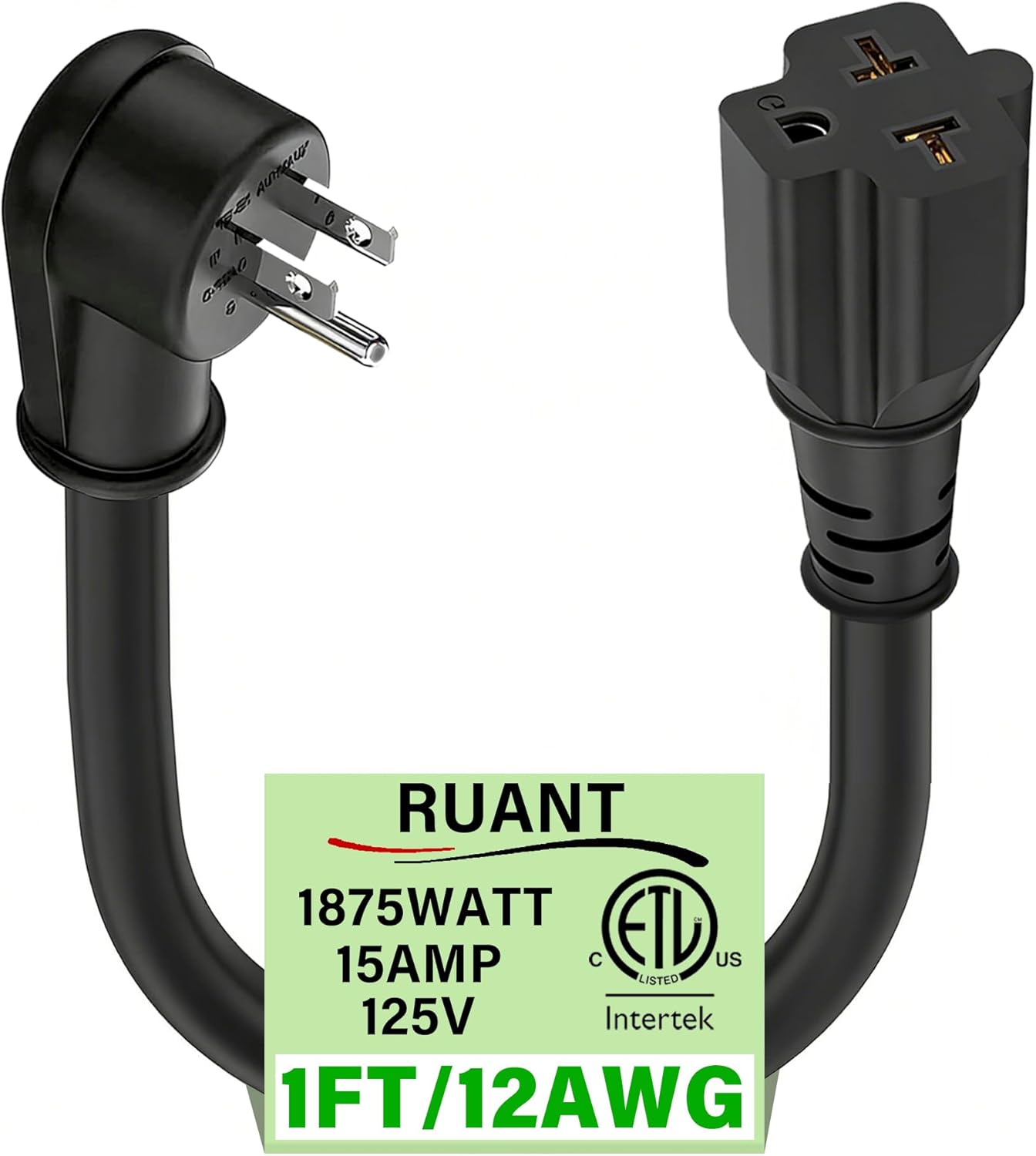 Adaptador enchufe NEMA 5-15P a 5-20R UL