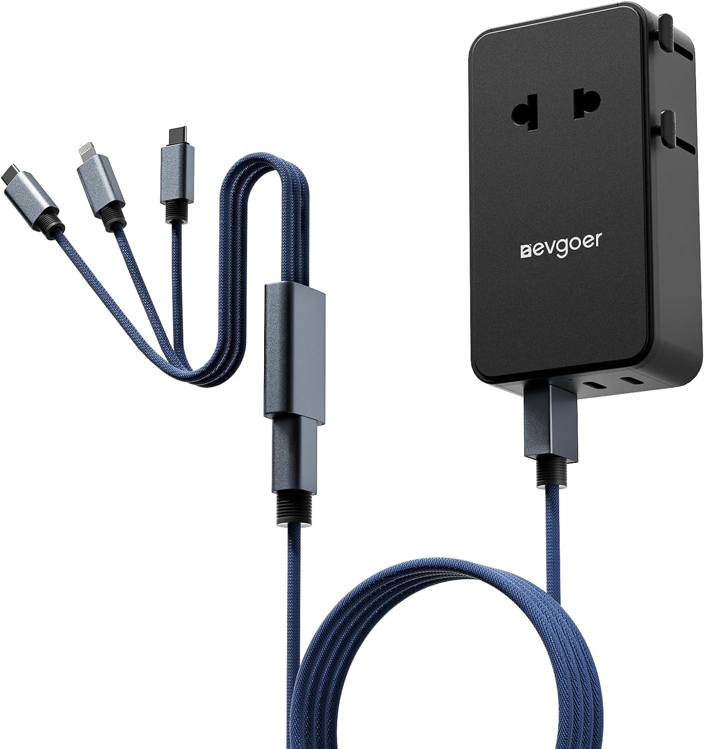 Adaptador viaje universal 3en1 con USB-A y USB-C para 150 países