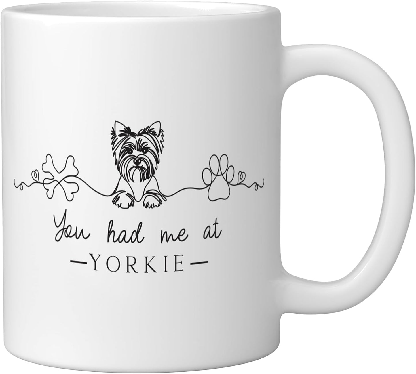 Taza Cerámica Yorkie Blanca