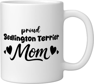Taza cerámica para amante del perro Bedlington Terrier, blanca
