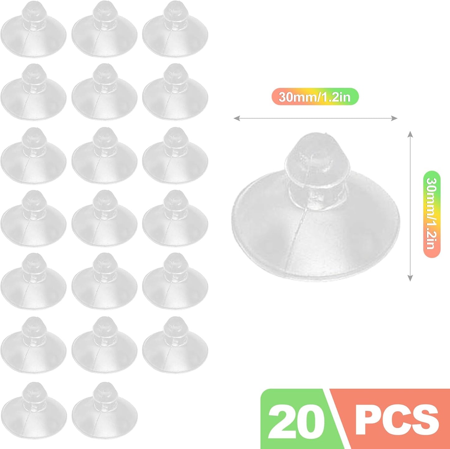 20 Ventosas Antiderrap para Mesa Cristal Mini Parachoques Goma