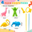 4 Pzas Palillos para Niños con Animales Reutilizables