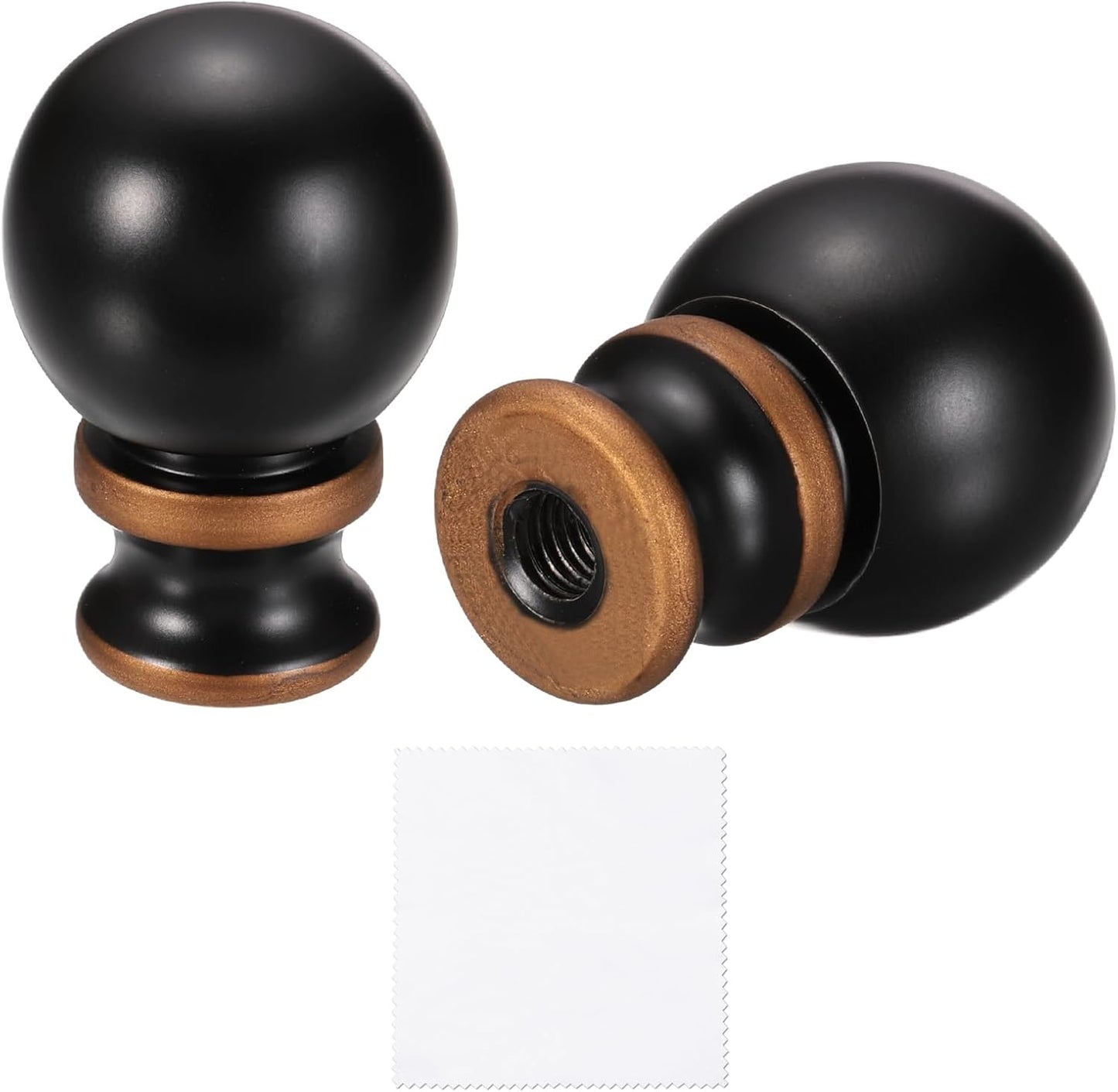 2 Remates Lámpara Bola 1.5pulg Bronce Tapa Rosca 1/4-27