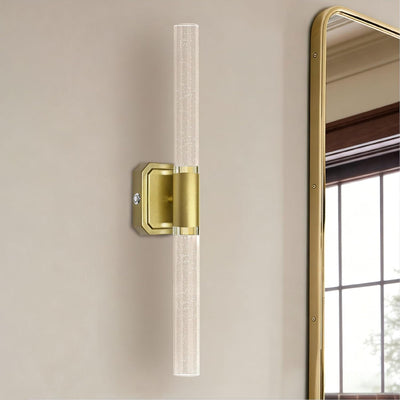 Aplique pared cristal dorado recargable 360° para baño y pasillo
