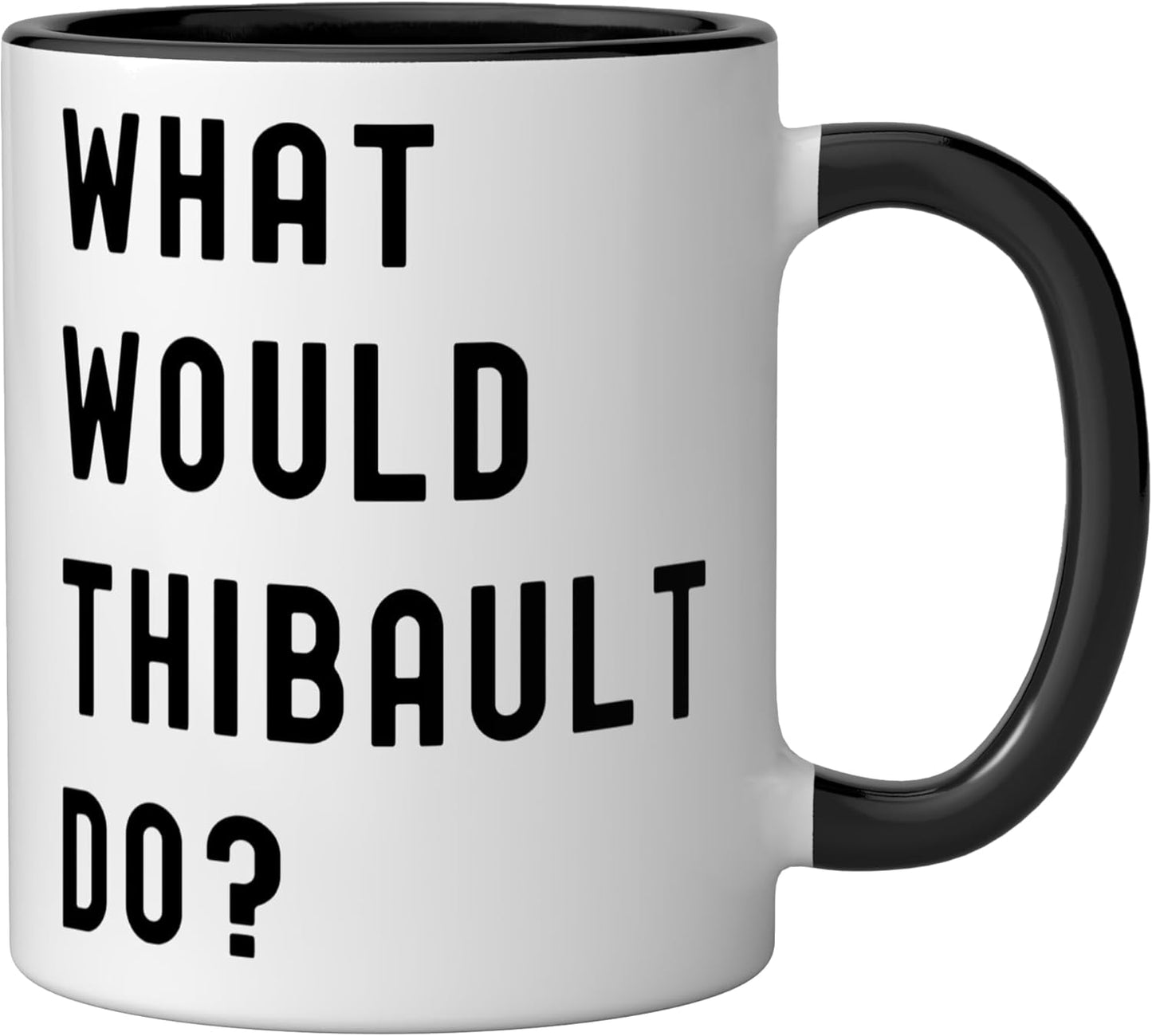 Taza de cerámica What Would Thibault Do? Negro/Blanco