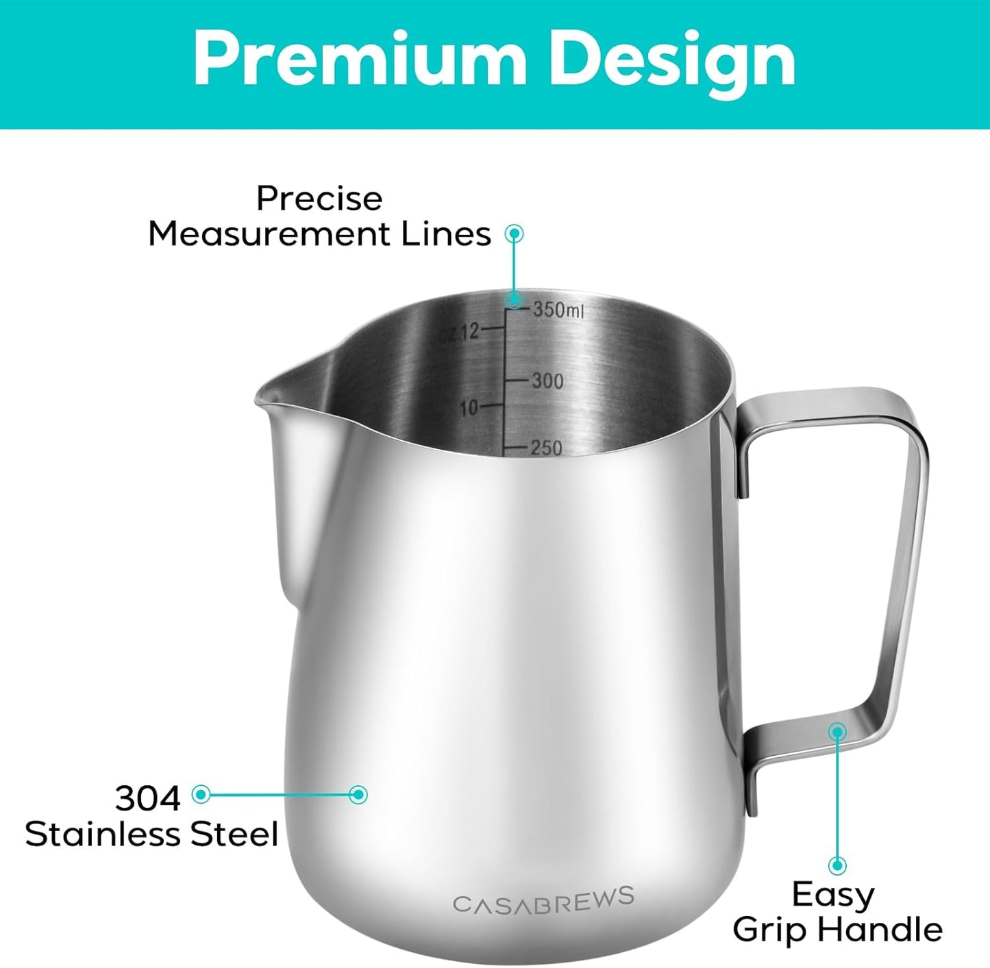 Jarra espuma leche acero inox con boquilla Cafetera Espresso