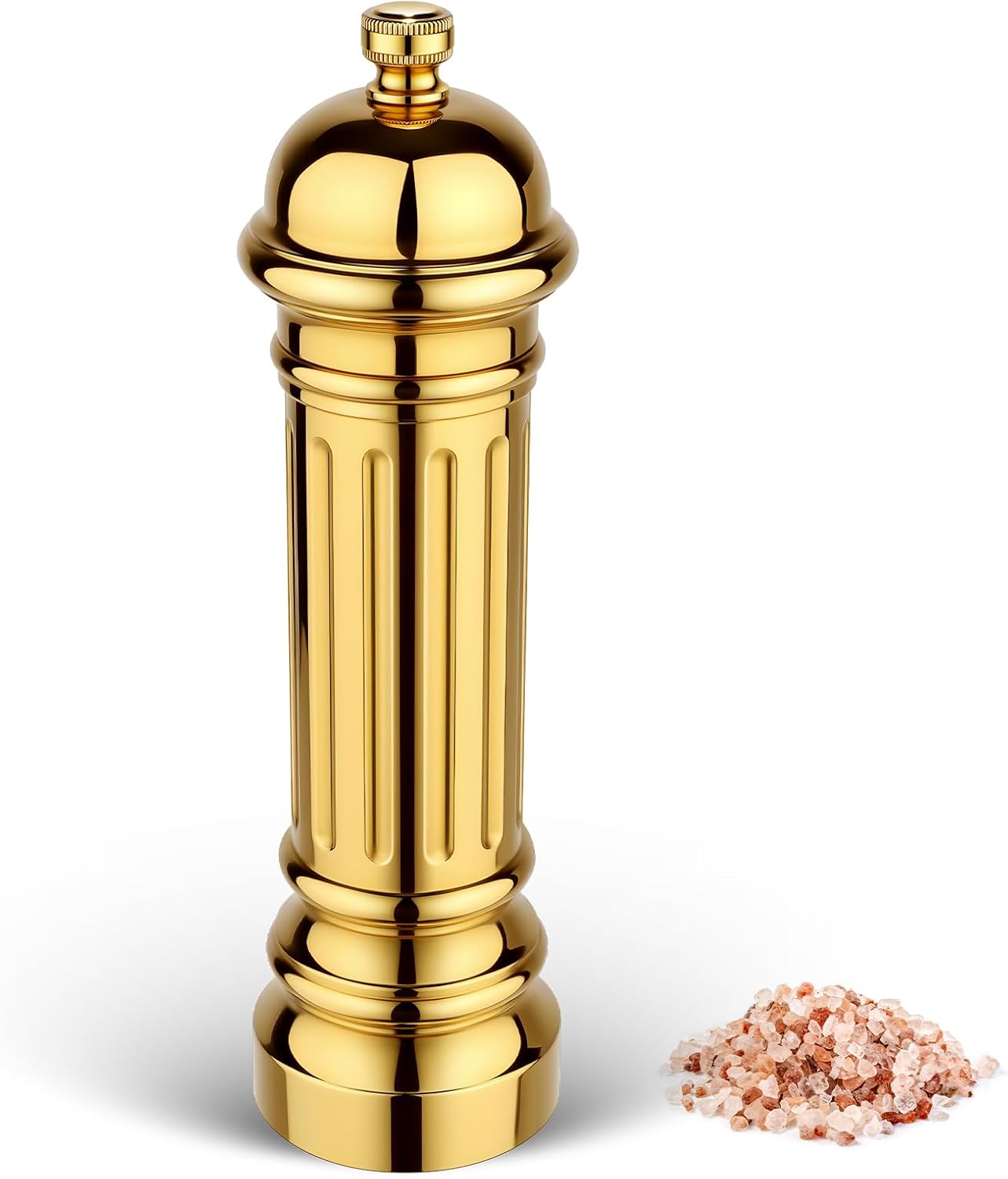 Molinillo Sal Acero Inox 316L Recargable Ajustable Dorado