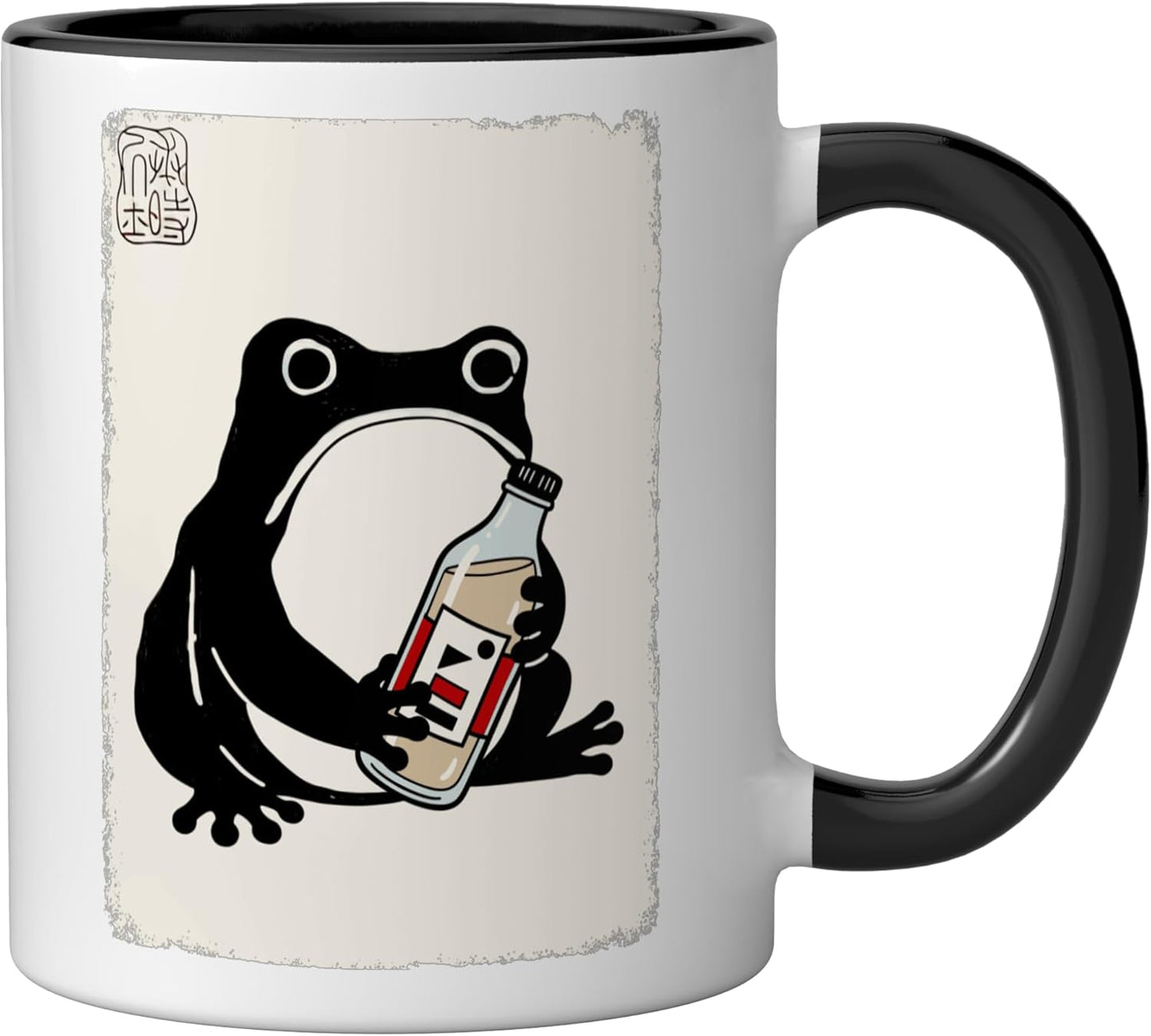 Taza de cerámica negra/blanca