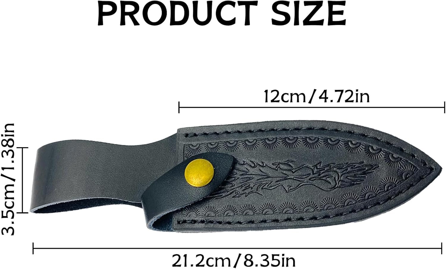 Funda cuero cuchillo fija con lazo y cierre EDC