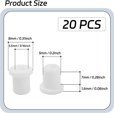 20 Ojales Silicona Blanca 3/16pulg para Cortafuegos
