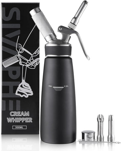Dispensador crema batida acero inox 1pint sin fugas negro