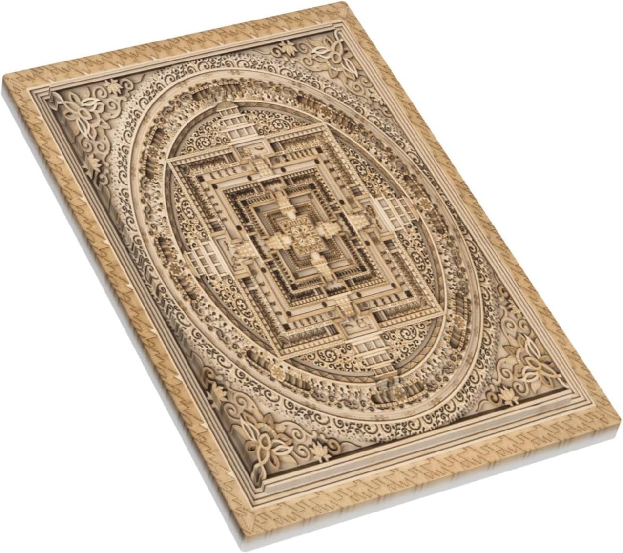 Cubierta interruptor madera rústica diseño mandala