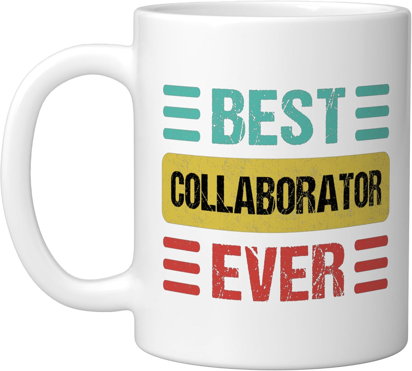 Taza de cerámica colaborador blanca