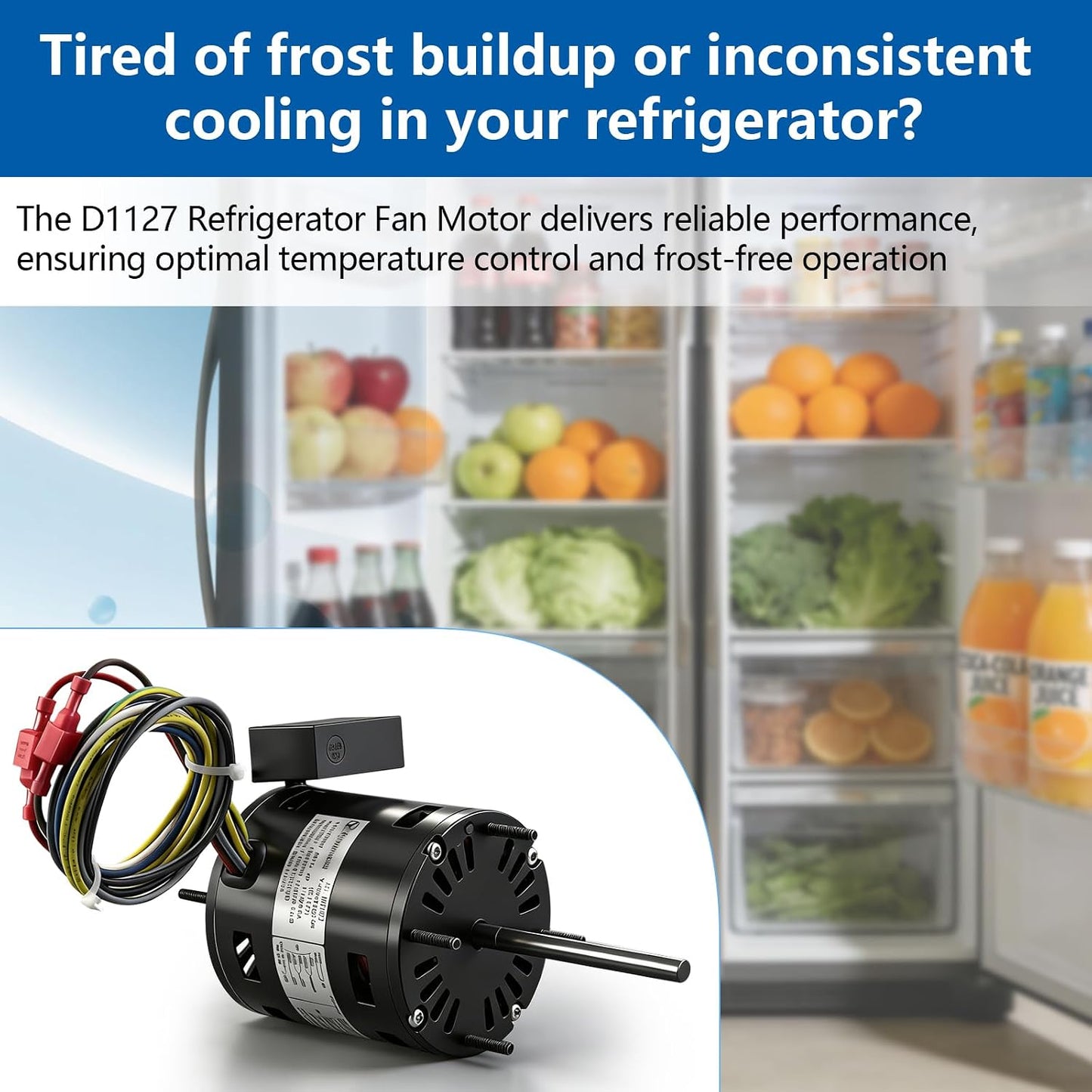 Motor ventilador refrigeración 1/12 HP 115/230V 3.3pulg comp