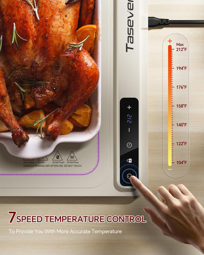 Alfombrilla de calentamiento de alimentos con 7 ajustes de temperatura