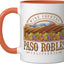 Taza Cerámica Paso Robles California Regalo Naranja/Blanco