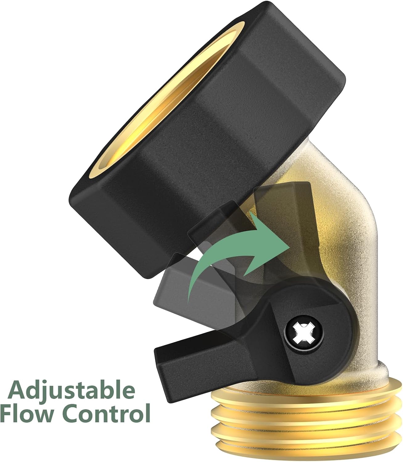 Conector manguera jardín cuello cisne válvula latón 3/4pulg set 2